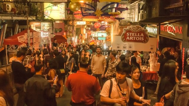 Lan Kwai Fong Street in Hong Kong