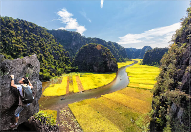 View of Tam Coc from Ngu Nhac mountain