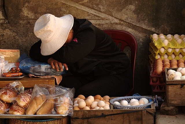 Woman taking a nap