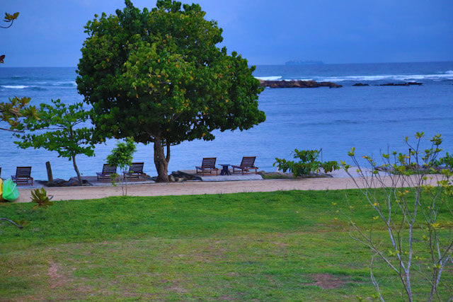 Ocean view from the first floor rooms